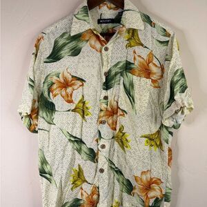 Puritan White Floral Casual Shirt